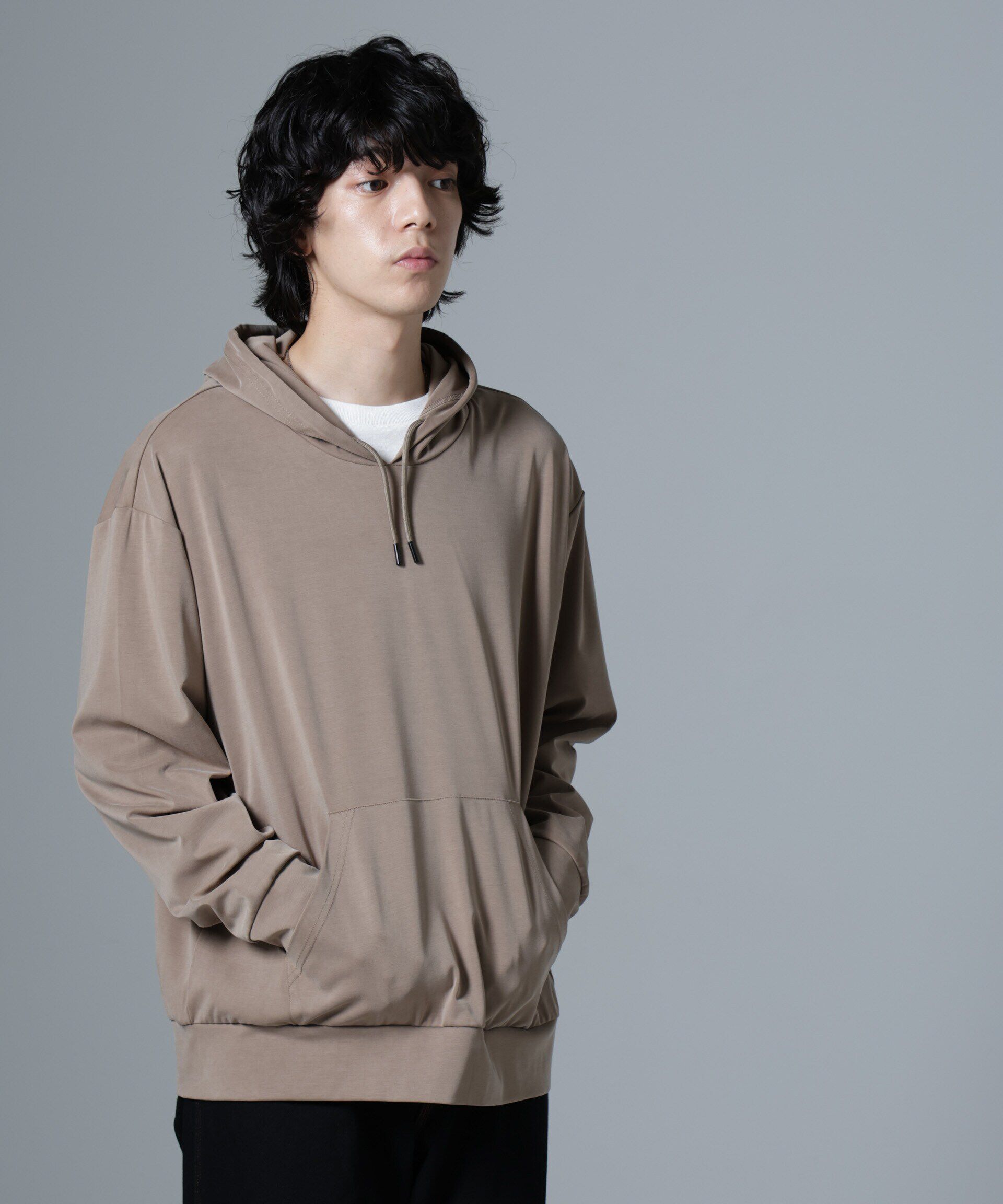 nano･universe「ヌバックライクスムースプルオーバーパーカー」|Tシャツ・カットソー|