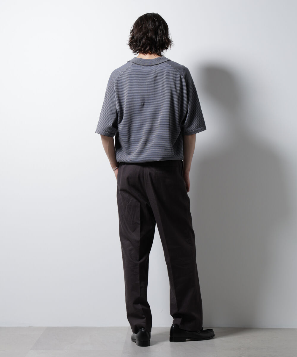 nano･universe「ハイゲージマイクロボーダーニットポロ」|ニット・セーター|