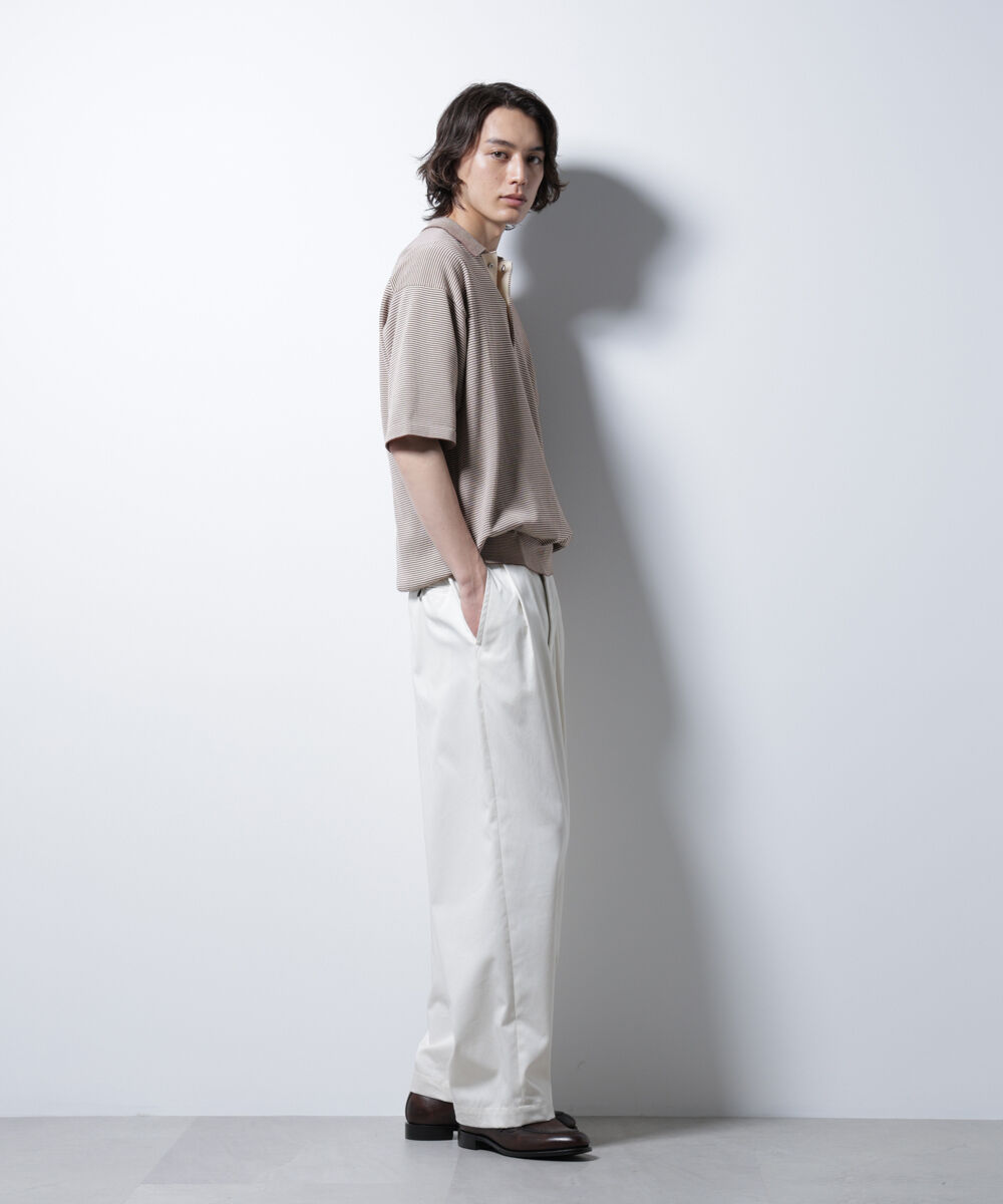 nano･universe「ハイゲージマイクロボーダーニットポロ」|ニット・セーター|