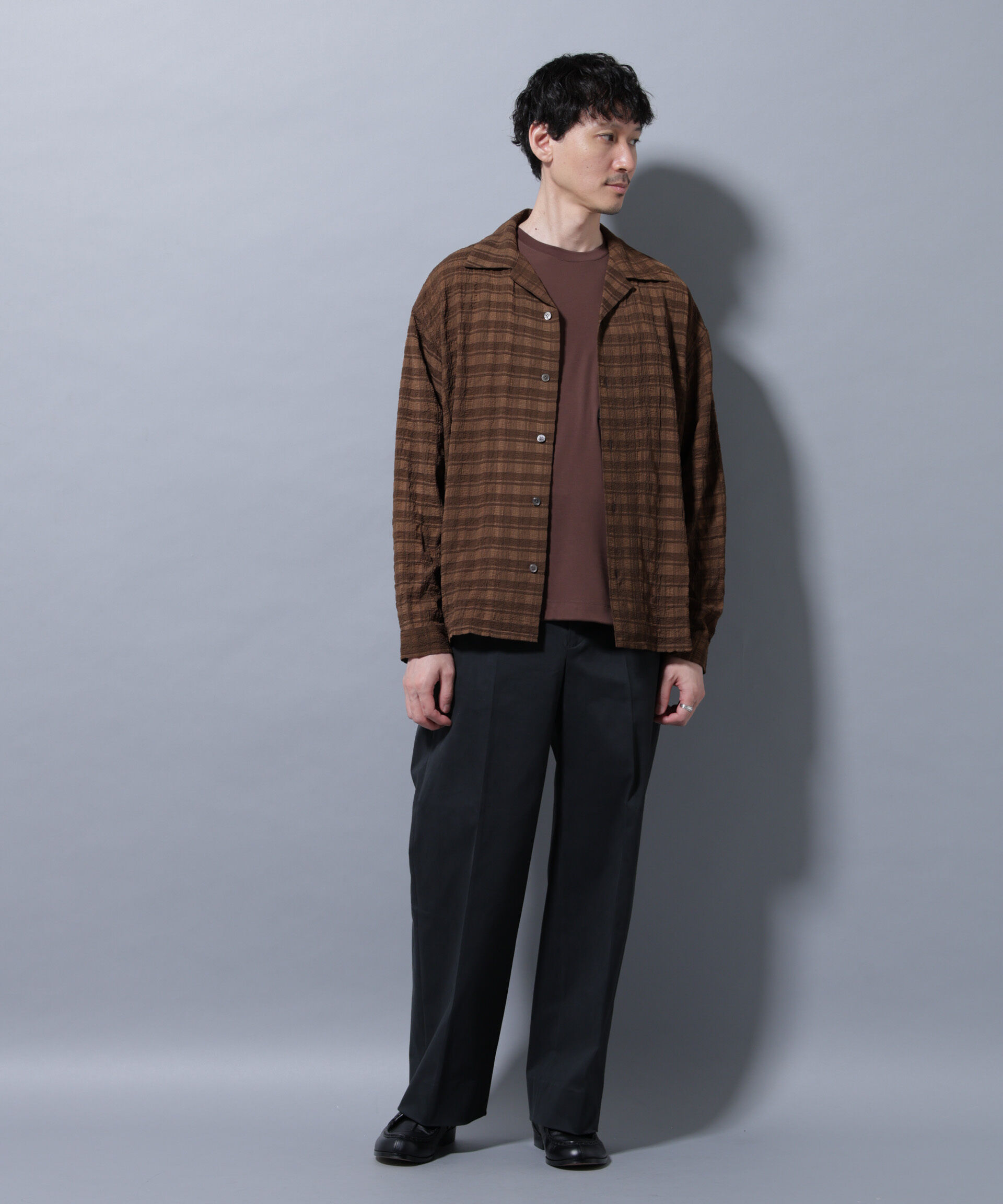 nano･universe「シースルーチェックシャツ 長袖」|シャツ・ブラウス|