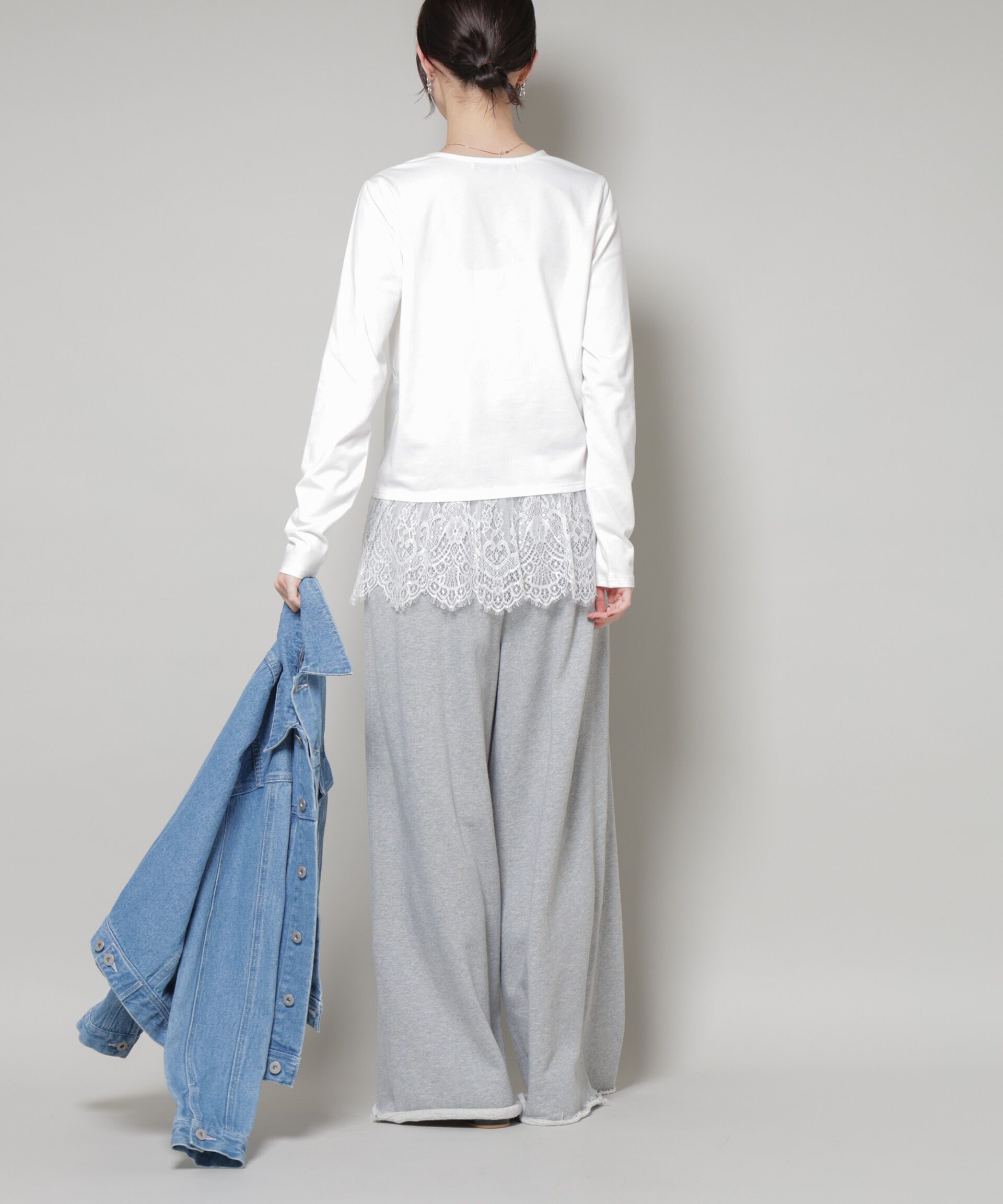 nano･universe「裾レースドッキングロングTシャツ」|Tシャツ・カットソー|