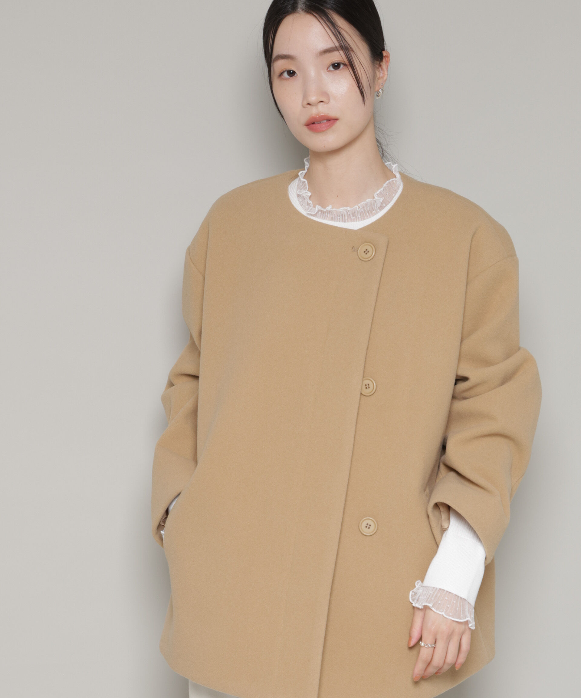 nano･universe「ノーカラーミドルコート」|その他|