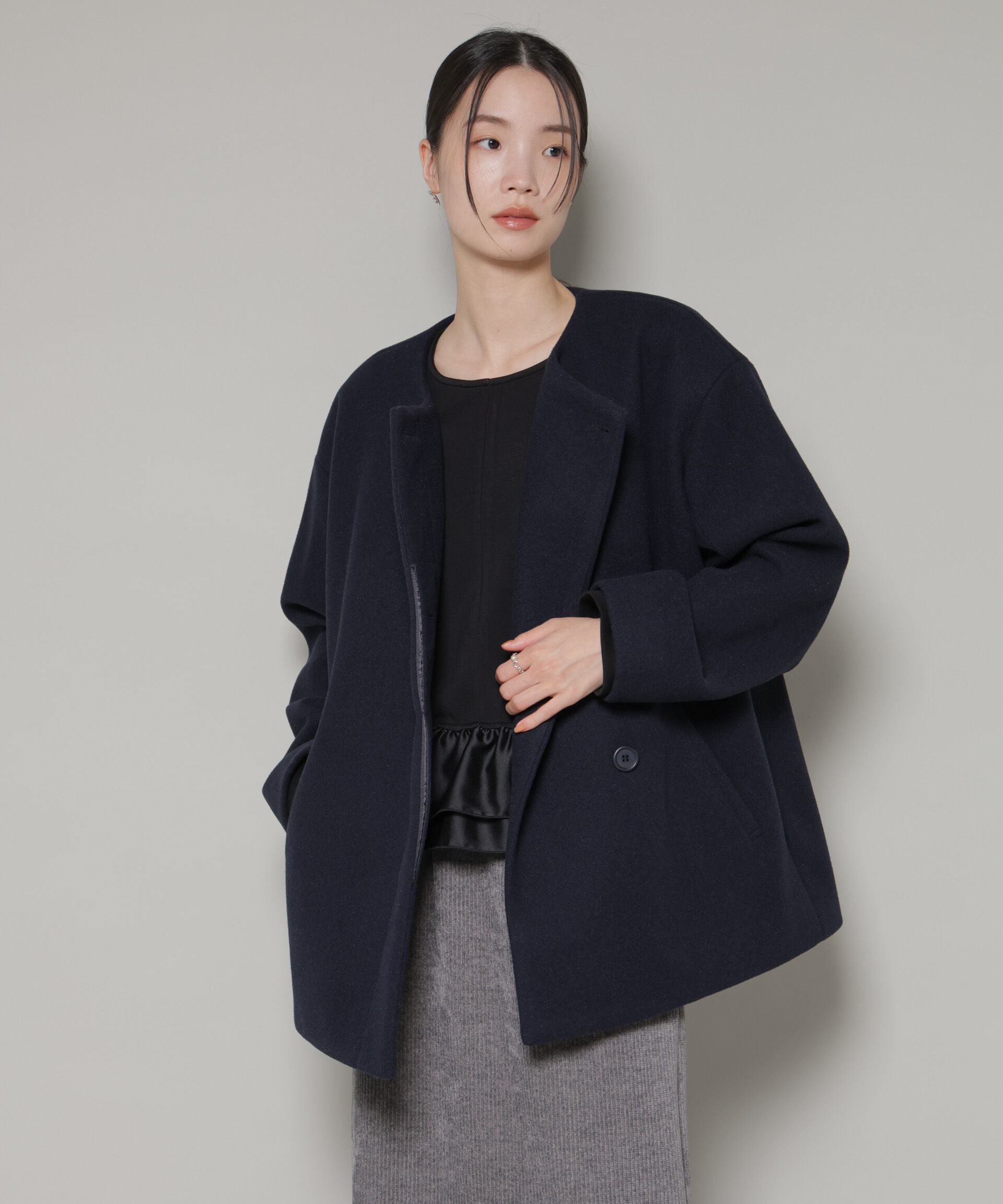 nano･universe「ノーカラーミドルコート」|その他|