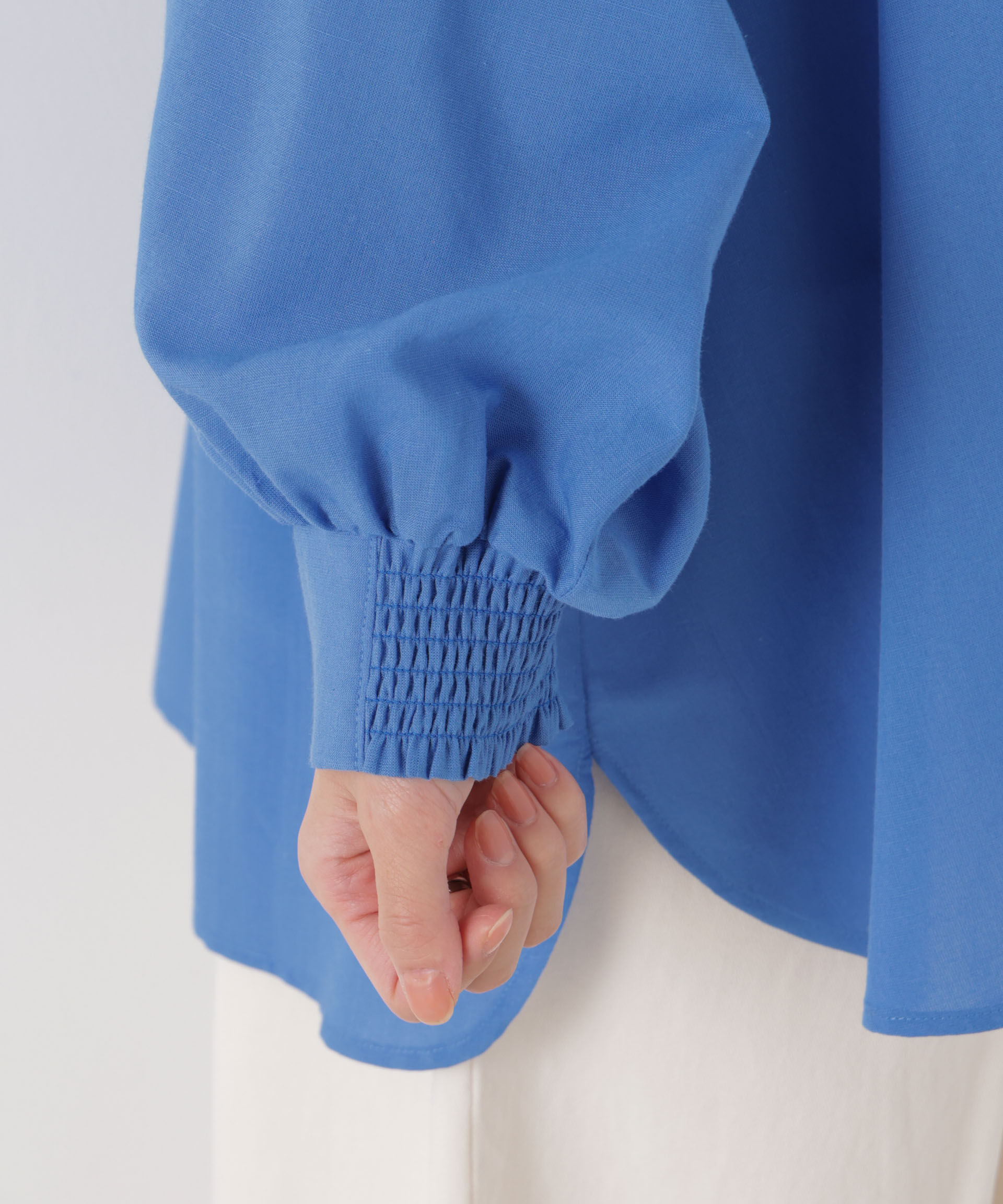 nano･universe「マシンウォッシャブルリネン混 ドルマンプルオーバーブラウス」|シャツ・ブラウス|