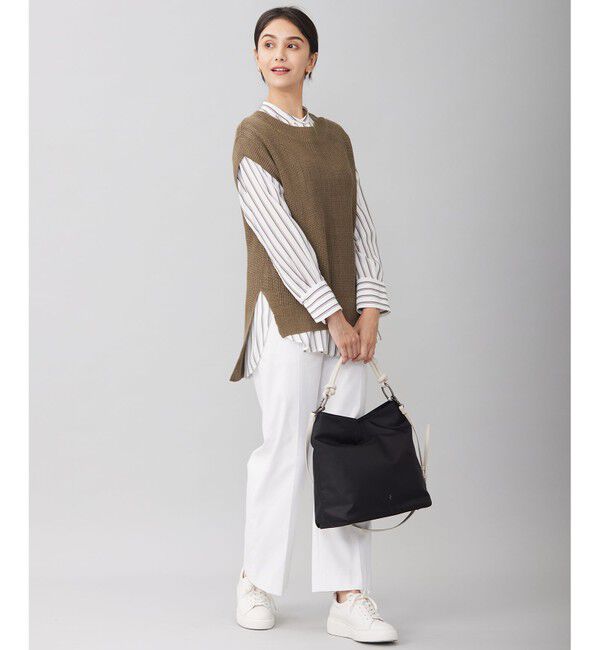 自由区「【洗える】リネンミドルゲージニット ベスト」|ベスト・ジレ|