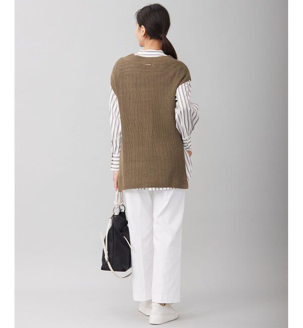 自由区「【洗える】リネンミドルゲージニット ベスト」|ベスト・ジレ|