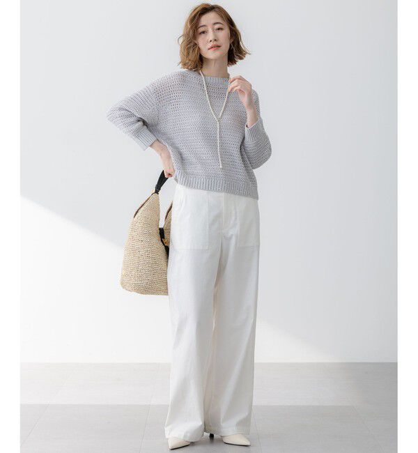 23区「【洗える】スラブツイルストレッチ ワイド パンツ」|その他|