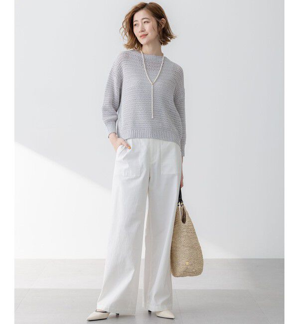 23区「【洗える】スラブツイルストレッチ ワイド パンツ」|その他|