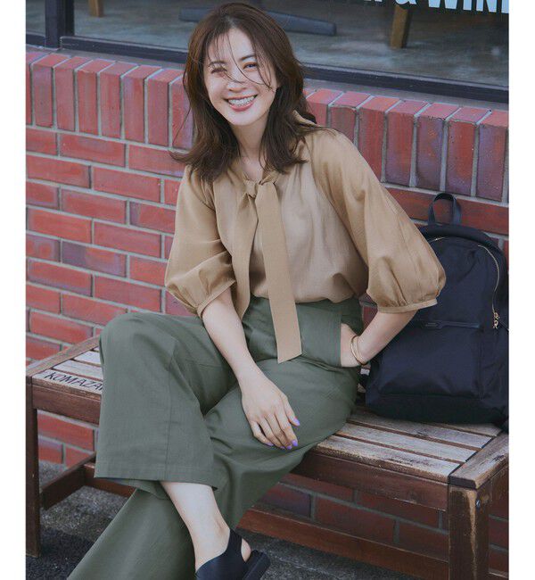 23区「【洗える】スラブツイルストレッチ ワイド パンツ」|その他|