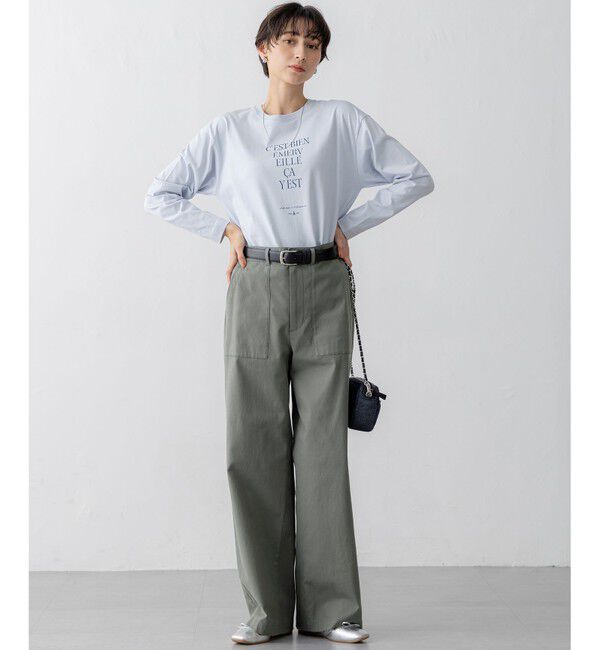 23区「【洗える】スラブツイルストレッチ ワイド パンツ」|その他|