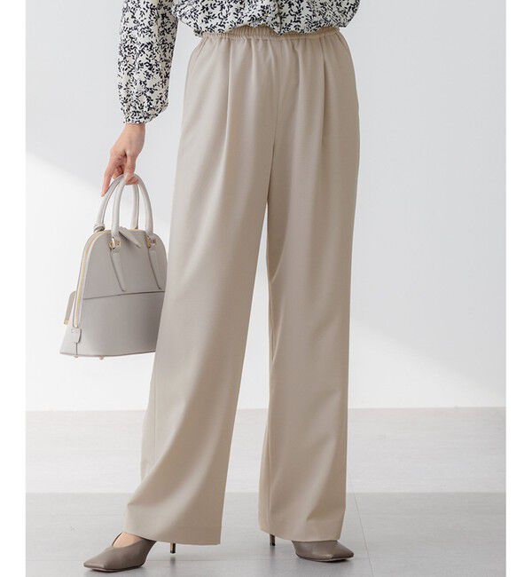 23区「【セットアップ対応/洗える】2WAYストレッチツイル ワイドパンツ」|その他|ベージュ系