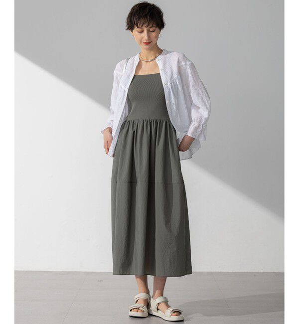 23区「【洗える】カラミ ストライプ  切り替え ブラウス」|シャツ・ブラウス|