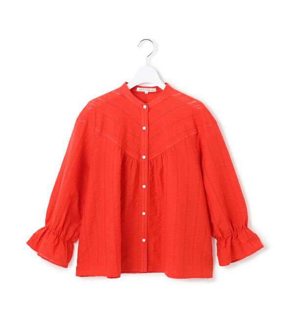 23区「【洗える】カラミ ストライプ  切り替え ブラウス」|シャツ・ブラウス|