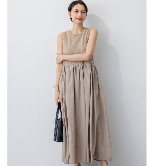 23区「【Oggi8月号掲載/洗える】ニットレイヤード ワンピース」|ワンピース|ベージュ系