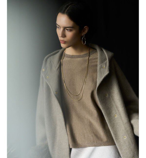 23区「【洗える/吊り干しOK】ヴィスコースストレッチ ドルマンスリーブ ラメ ニット」|ニット・セーター|