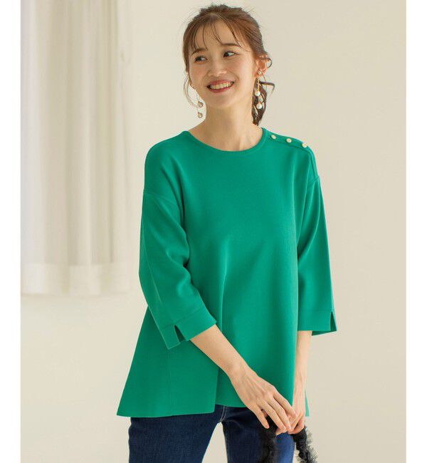 ANY SIS「【UVカット・洗える】フレアニット チュニック」|ニット・セーター|