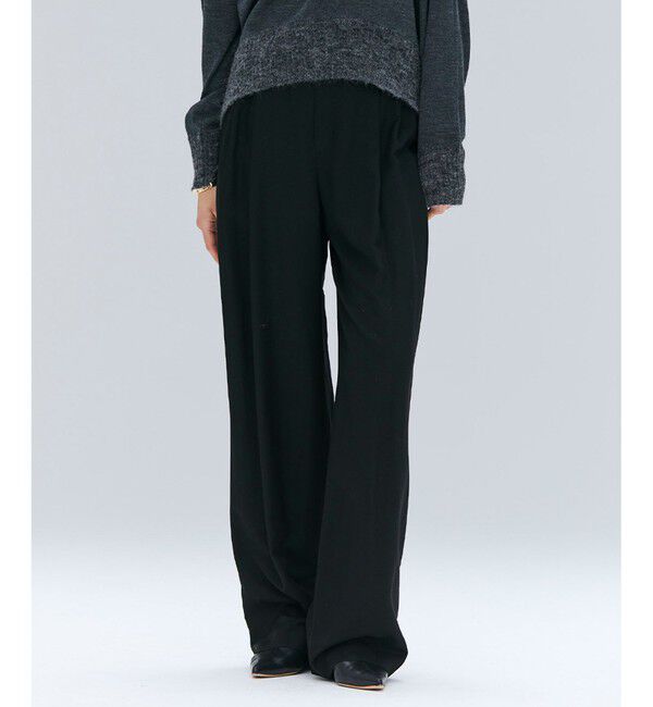 BEIGE,「【Oggi 10月号掲載】COBURN / シルク混2タックカーヴィーワイドパンツ」|その他|Black