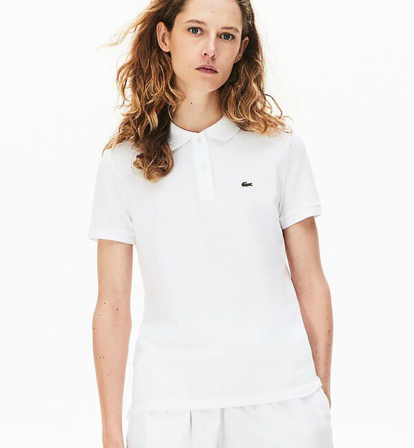 LACOSTE「コットン100% ピケ ポロシャツ（半袖）」|ポロシャツ|ホワイト