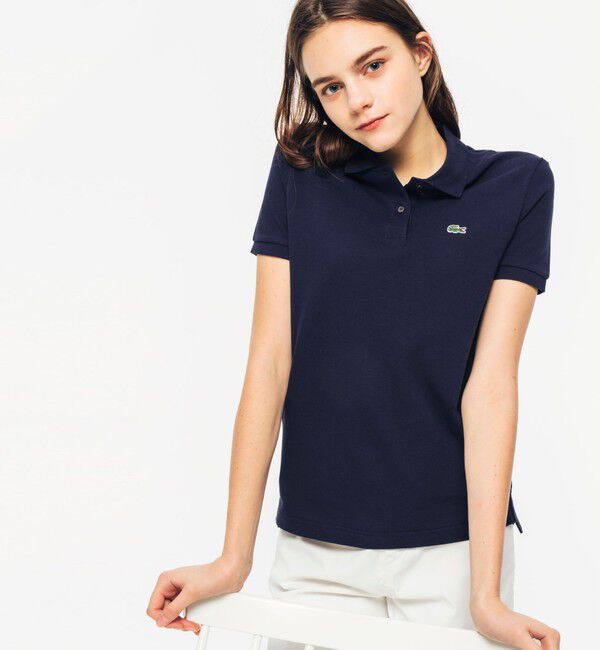 LACOSTE「コットン100% ピケ ポロシャツ（半袖）」|ポロシャツ|ネイビー