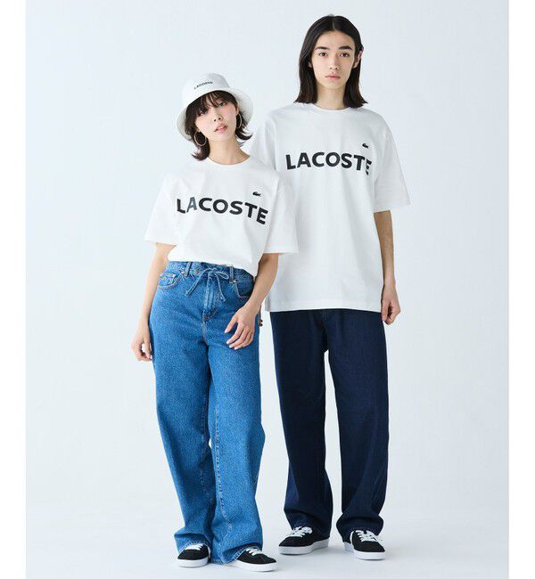 LACOSTE「ヘビーウェイトブランドネーム ラバープリント ロゴ半袖Tシャツ」|Tシャツ・カットソー|