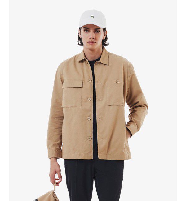LACOSTE「コットンツイルワークシャツジャケット」|シャツ・ブラウス|ベージュ