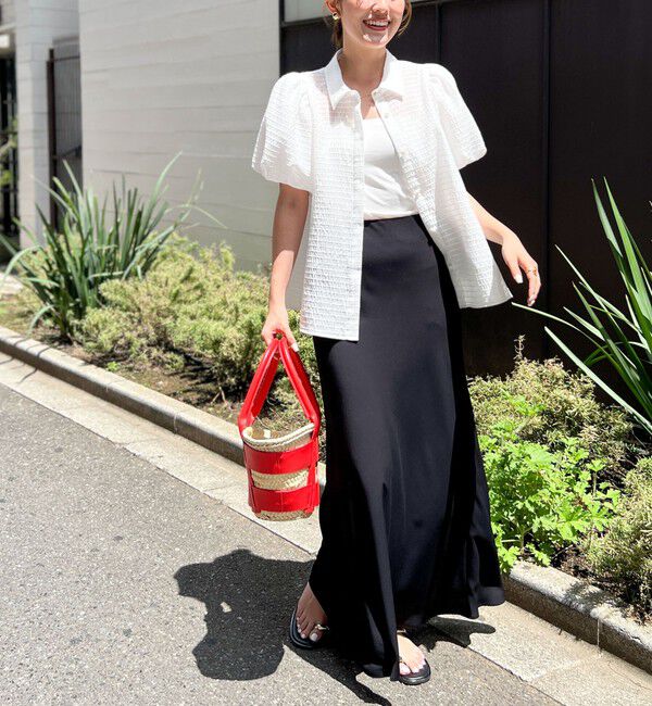 NOLLEY'S sophi「【追加】《オールシーズン対応》ウォッシャブルマットサテンナロースカート」|スカート|