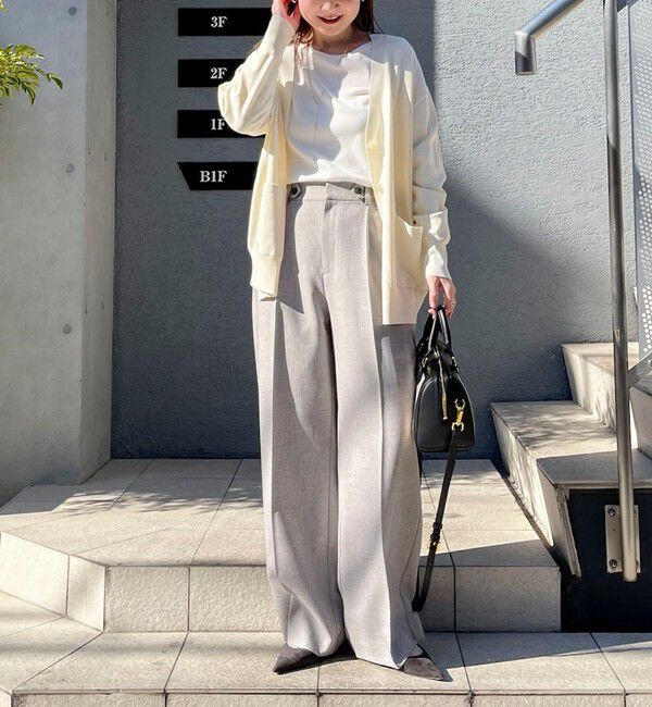 NOLLEY'S sophi「《セットアップ対応》ウォッシャブルドライシャークタックワイドパンツ」|その他|