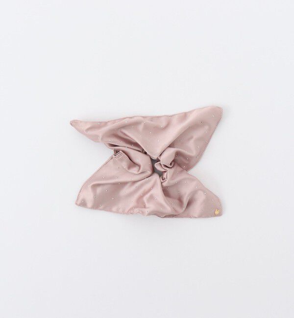 NOLLEY'S「NOLLEYSサテンスクエアキラドットシュシュ」|ヘアゴム・シュシュ|ベビーピンク