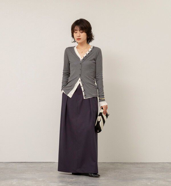 MAQWEL「【MAQWEL/マクウェル】ウォッシャブルリブカーディガン」|カーディガン|