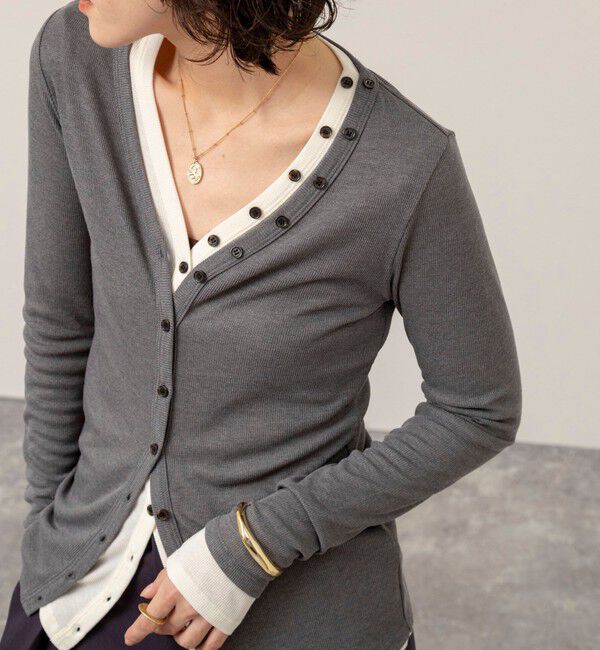 MAQWEL「【MAQWEL/マクウェル】ウォッシャブルリブカーディガン」|カーディガン|