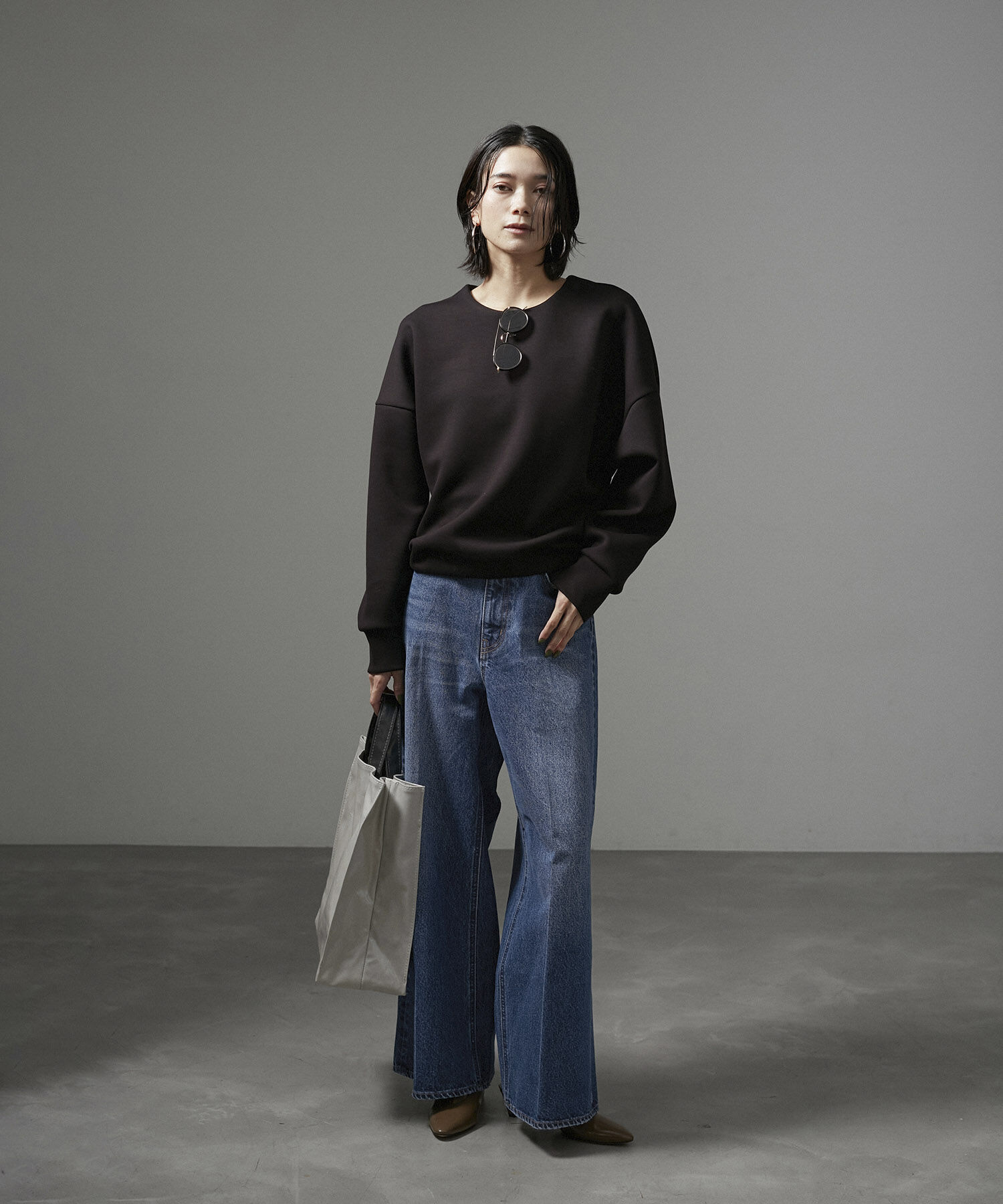 SALON adam et rope'「センタープレスバギーデニム」|デニム|