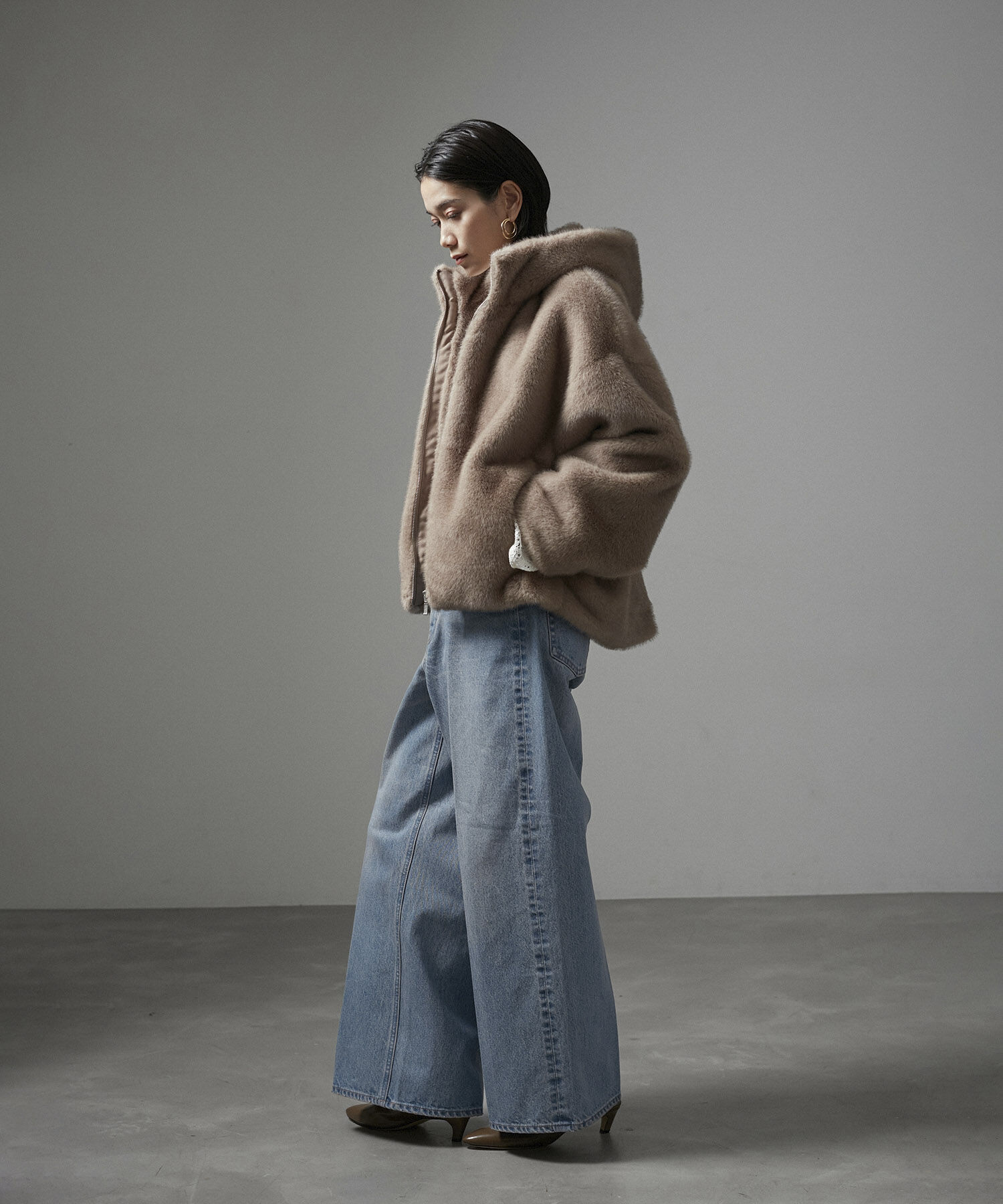 SALON adam et rope'「センタープレスバギーデニム」|デニム|