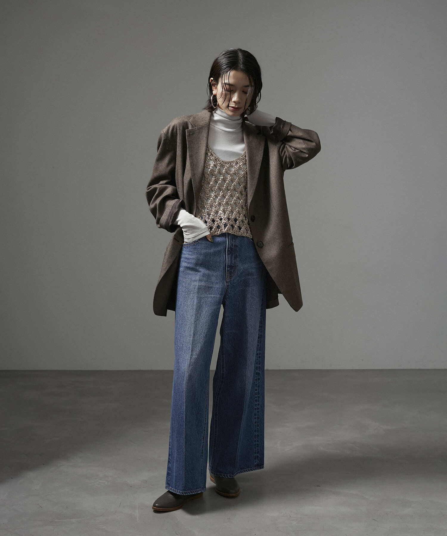 SALON adam et rope'「センタープレスバギーデニム」|デニム|