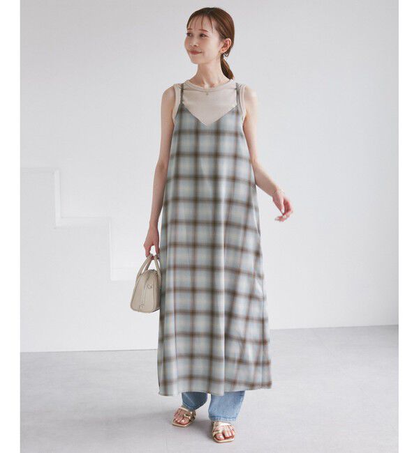 Rope&rsquo;Picnic「オンブレチェックキャミソールワンピース」|ワンピース|