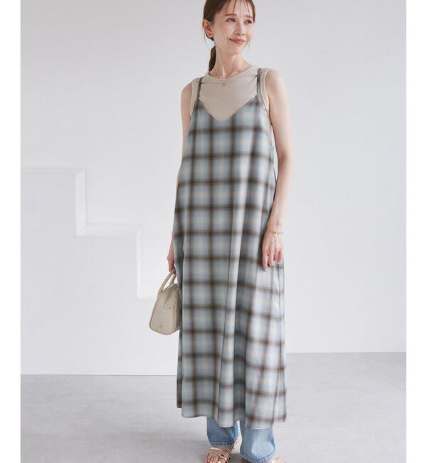 Rope&rsquo;Picnic「オンブレチェックキャミソールワンピース」|ワンピース|