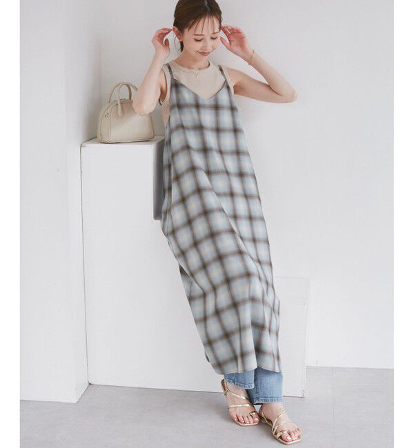 Rope&rsquo;Picnic「オンブレチェックキャミソールワンピース」|ワンピース|