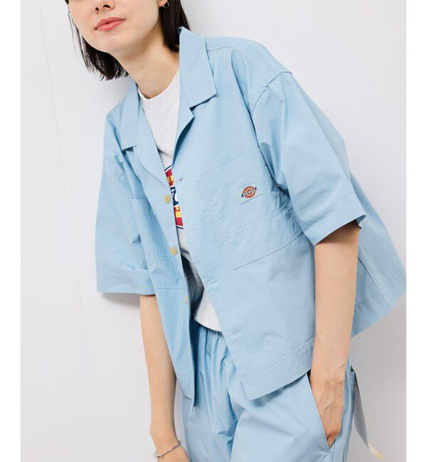Rope&rsquo;Picnic「【Dickies】コットンダンプクロップドシャツ」|シャツ・ブラウス|サックス(48)