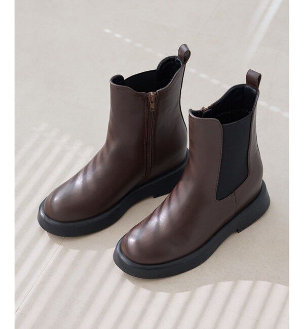ROPE PICNIC PASSAGE「ジップアップサイドゴアショートブーツ」|ロングブーツ|ブラウン系(21)