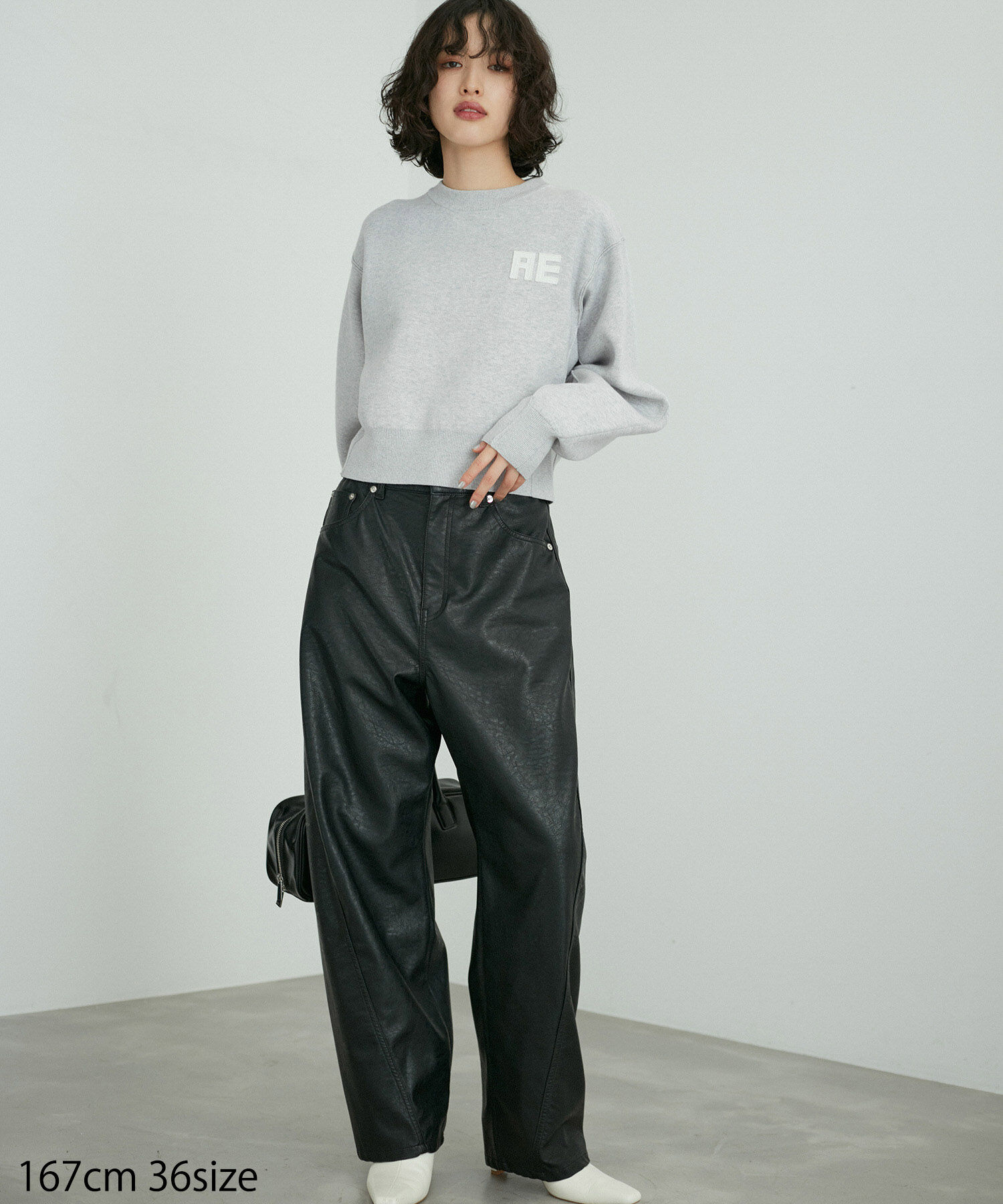 ADAM ET ROPE'「【サステナブル・洗える】フェルト刺しゅうニットプルオーバー」|ニット・セーター|