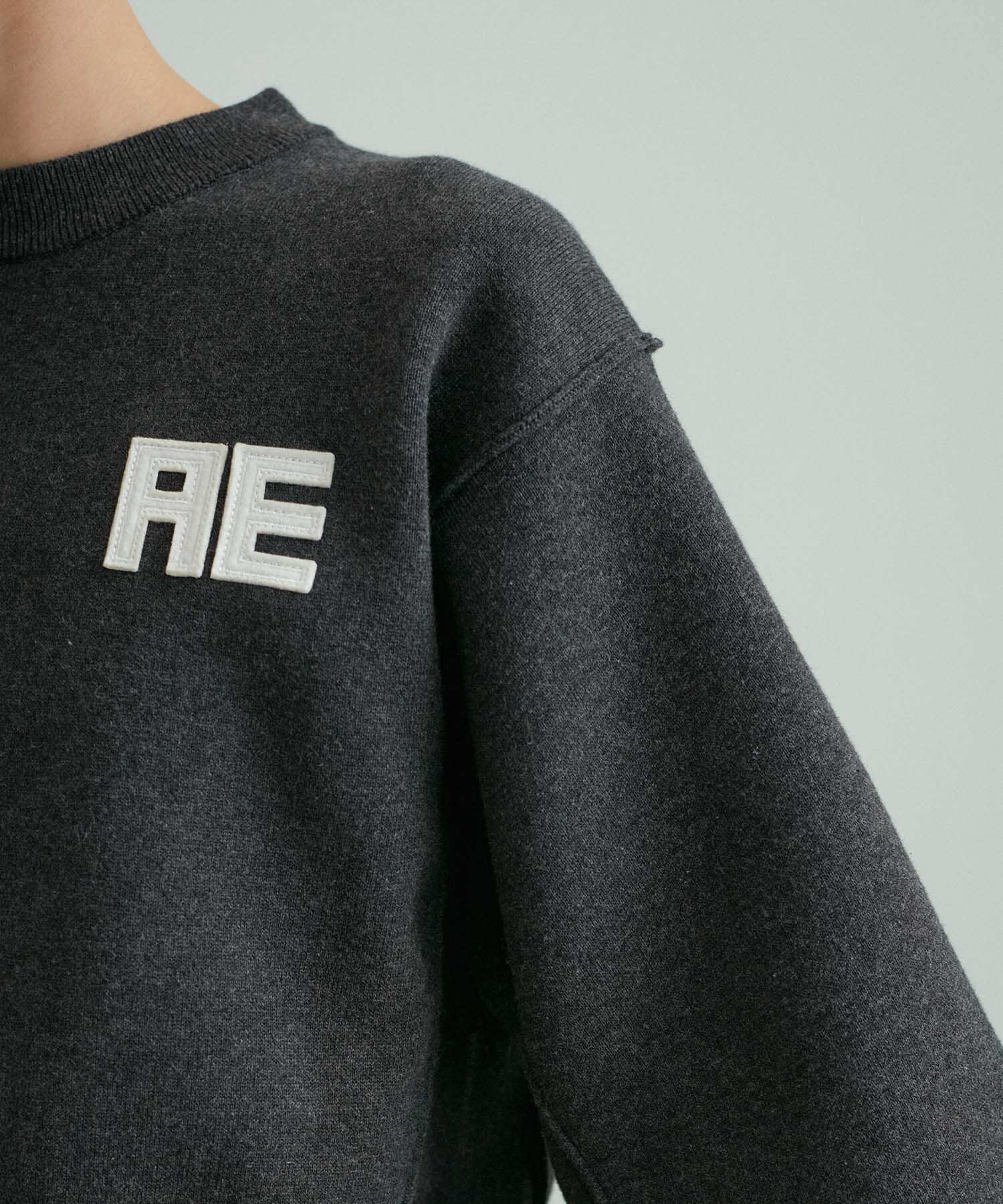 ADAM ET ROPE'「【サステナブル・洗える】フェルト刺しゅうニットプルオーバー」|ニット・セーター|