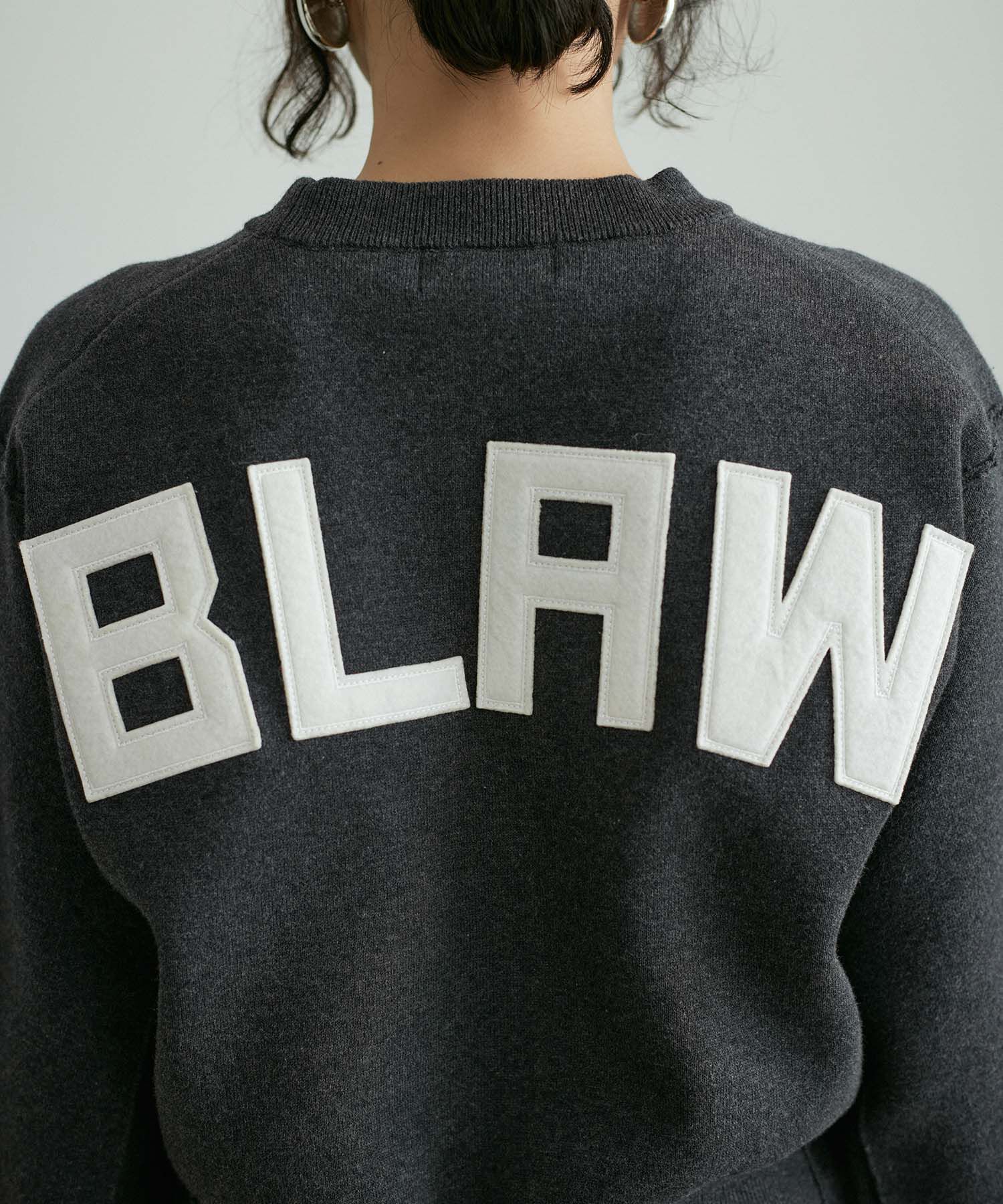 ADAM ET ROPE'「【サステナブル・洗える】フェルト刺しゅうニットプルオーバー」|ニット・セーター|