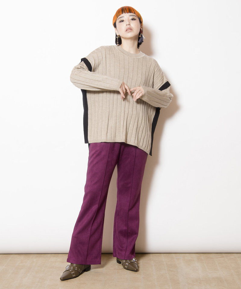  「ワイドリブニットプルオーバー」|ニット・セーター|