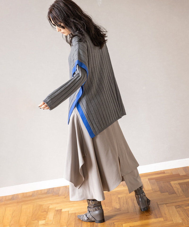  「ワイドリブニットプルオーバー」|ニット・セーター|