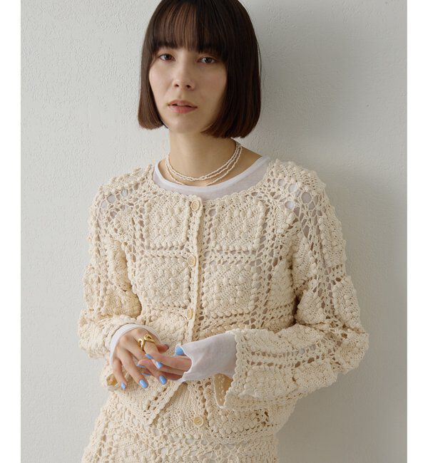  「ハンドクロシェカーデ」|ニット・セーター|
