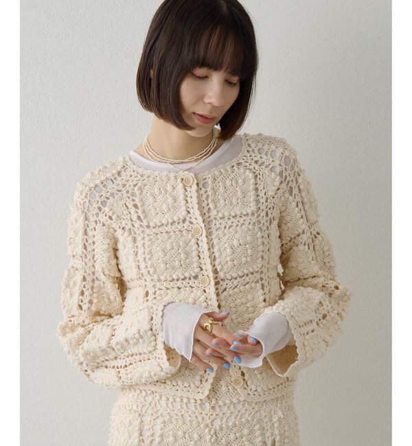  「ハンドクロシェカーデ」|ニット・セーター|
