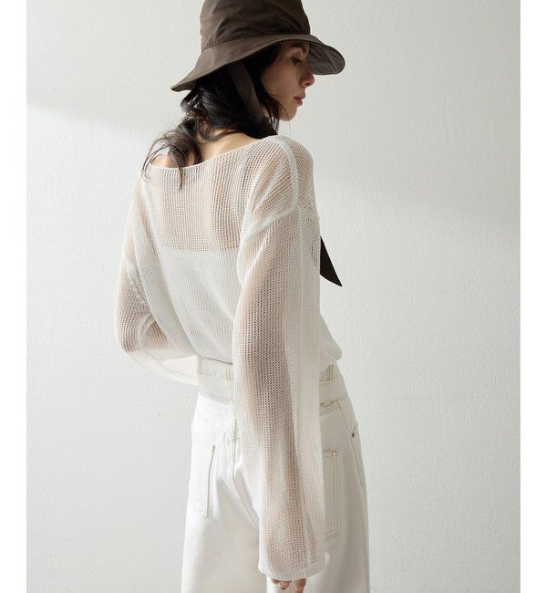  「ボートメッシュニットプルオーバー」|ニット・セーター|