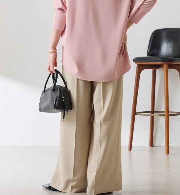  「《マイナス3kg見え/サイズ展開豊富》ジャージワイドパンツ」|スラックス|