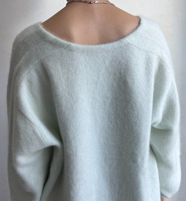  「ファーウール深Vプルオーバー」|ニット・セーター|