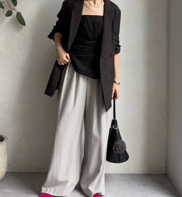  「ウォームタックワイドパンツ」|チノ|