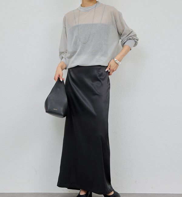  「【ルミネ限定カラー】【手洗い可能】ストレッチサテンタイトスカート」|スカート|